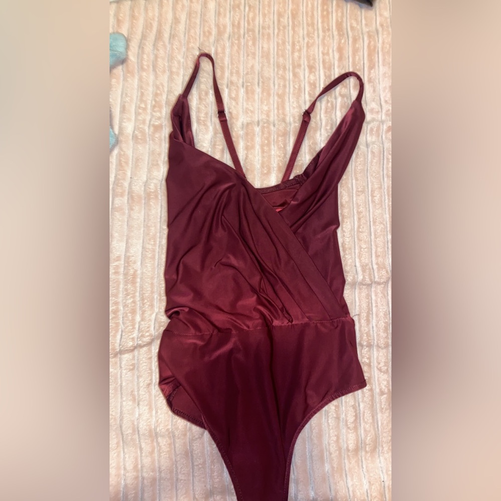 Akira Red Cross cross satin body suit